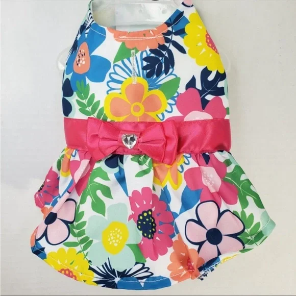NWT Vibrant Life Bright Floral Dog Dress Size XS (up to 10 pounds) - Picture 9 of 9